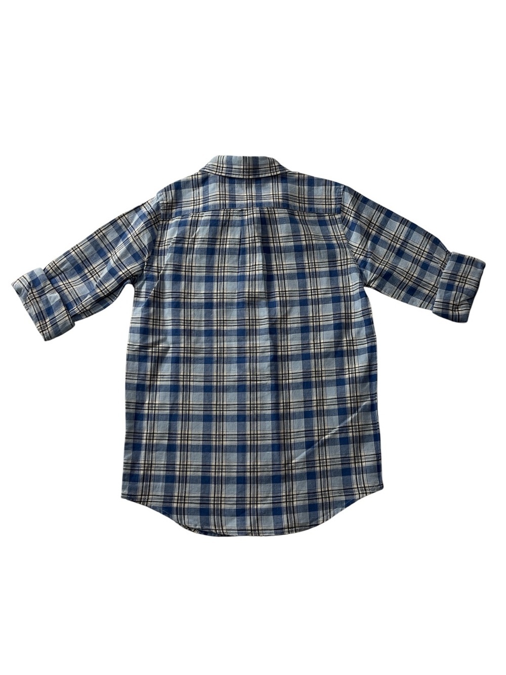 New Janie and Jack Boys Plaid Linen Cotton Button Down Shirt Size 8 Classic - Picture 3 of 7